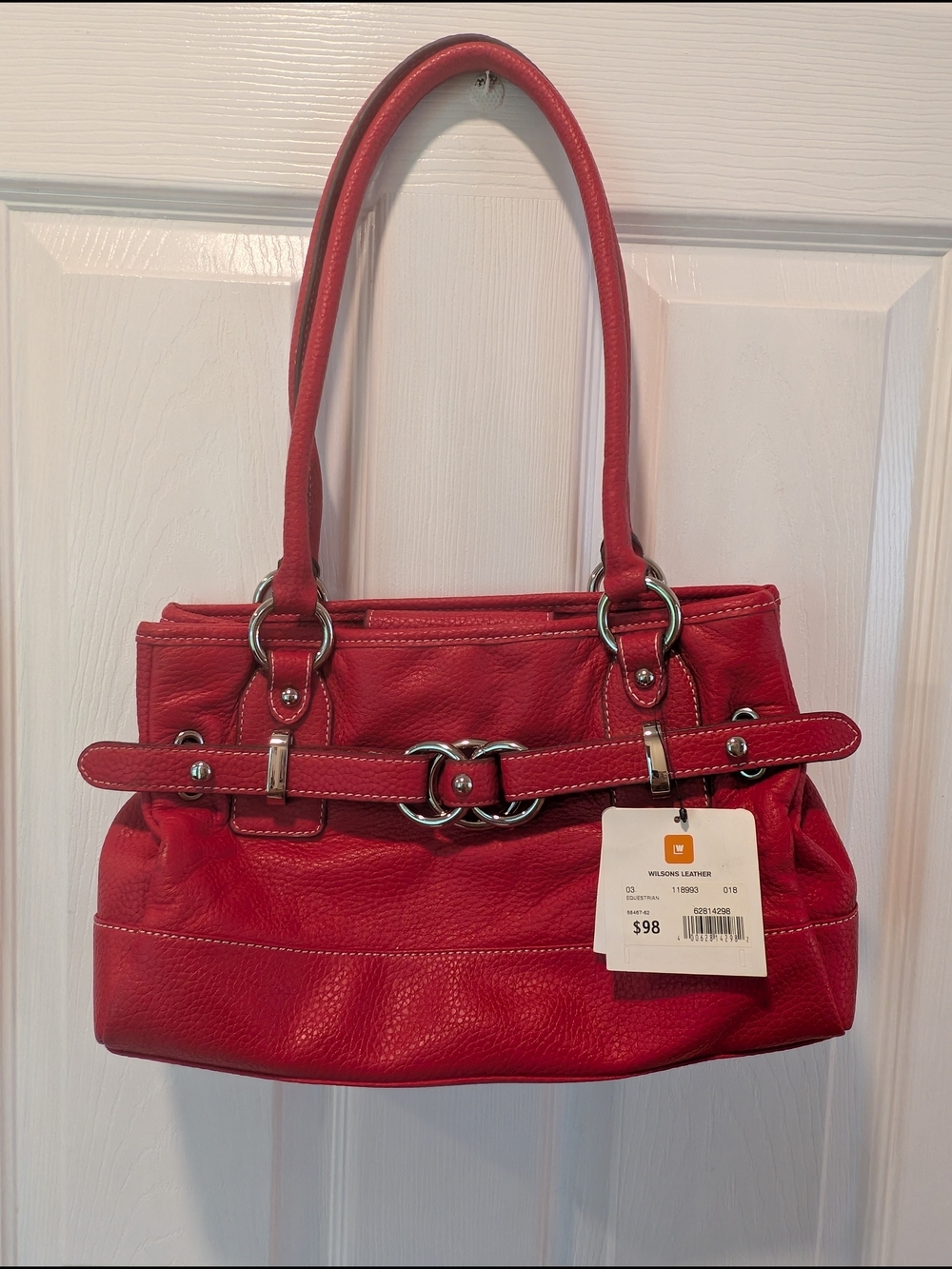 NWT Wilsons Leather Red Leather Shoulder Bag